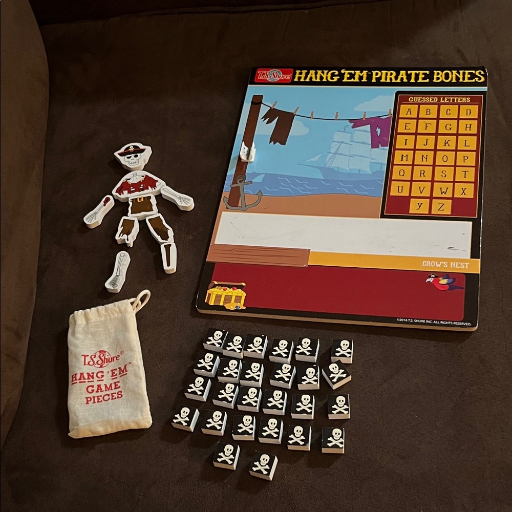 Hang 'Em Pirate Bones Hangman Magnetic Board Game